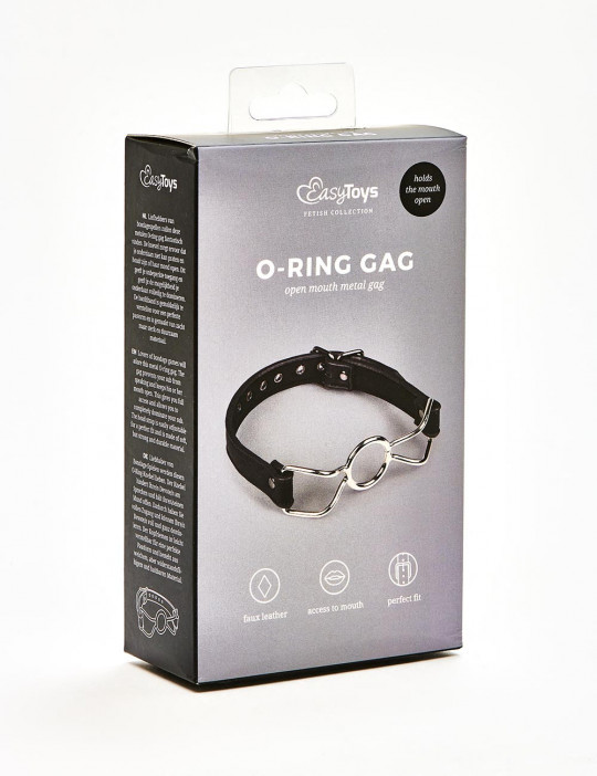 Leather and Metal Ring Gag BDSM from easy toys front packaging