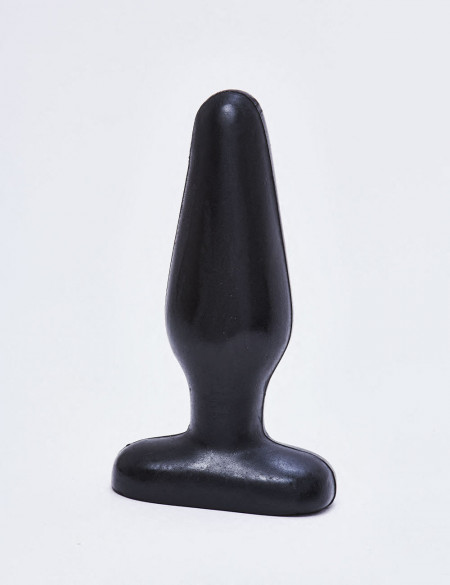 Black cone-shaped anal plug 13.5 cm cover