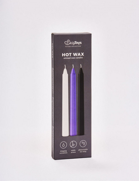 Set of 3 SM Candles Sensual Hot Wax packaging