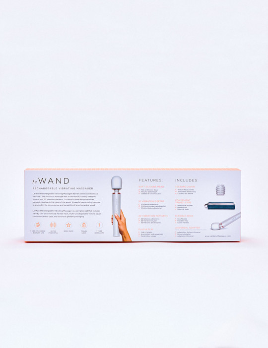 Le Wand Original Vibrator Pearl back packaging