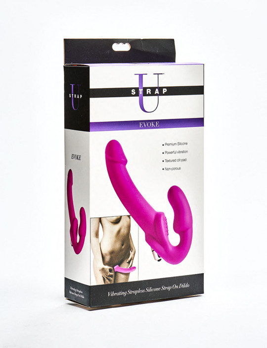 Vibrating Strapless silicone strap on Dildo Strap U Evoke packaging