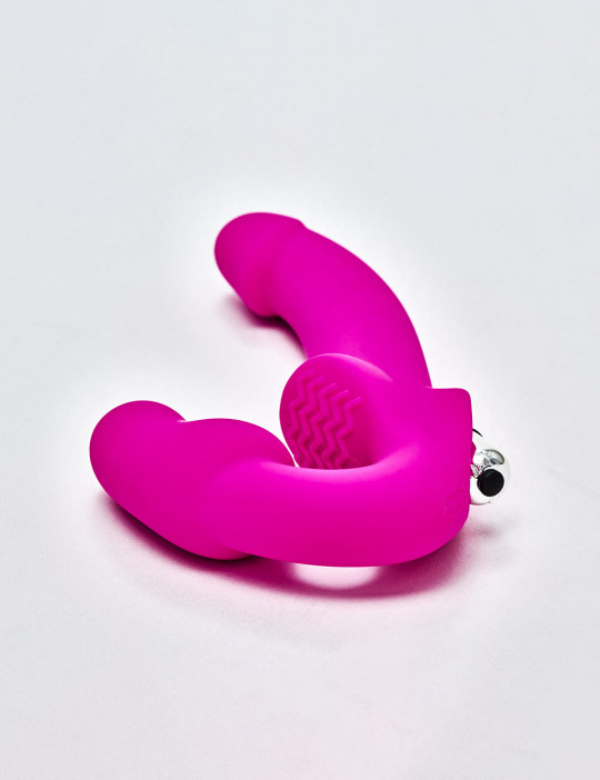 Vibrating Strapless silicone strap on Dildo Strap U Evoke pink