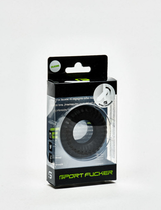 Black Silicone Cock Ring Sport Fucker Nitro Packaging