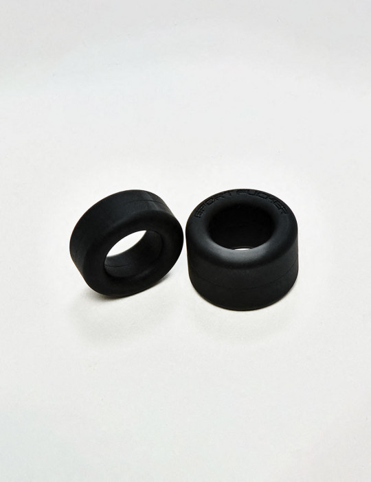 Set of 2 Black Silicone Cock Ring Nutt job from Sport Fucker