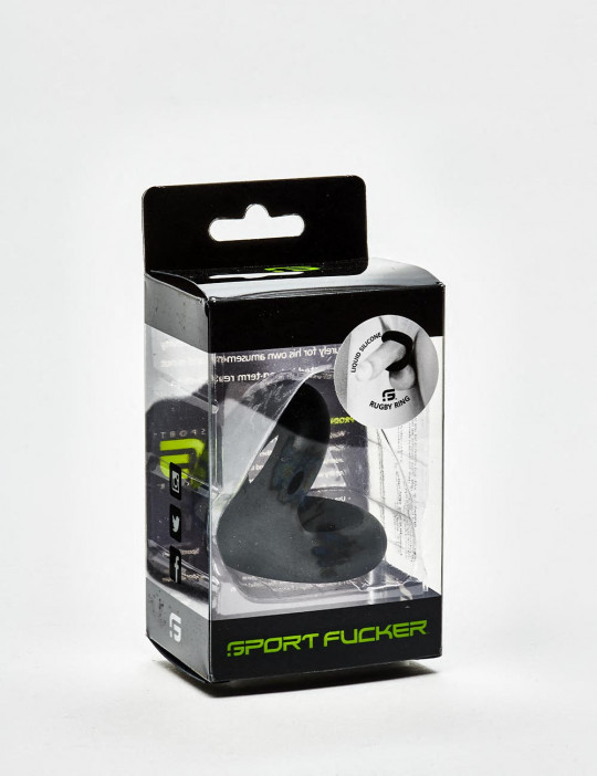 Rugby Ring Black Silicone Cock Ring from Sport Fucker Packaging