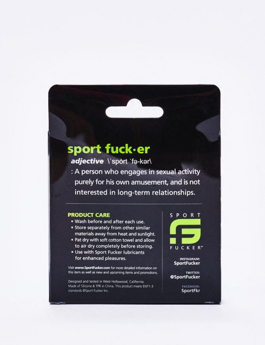 The Wedge Green TPR Cock Rings from Sport Fucker back packaging
