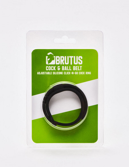 Black Silicone Cock & ball belt Brutus packaging