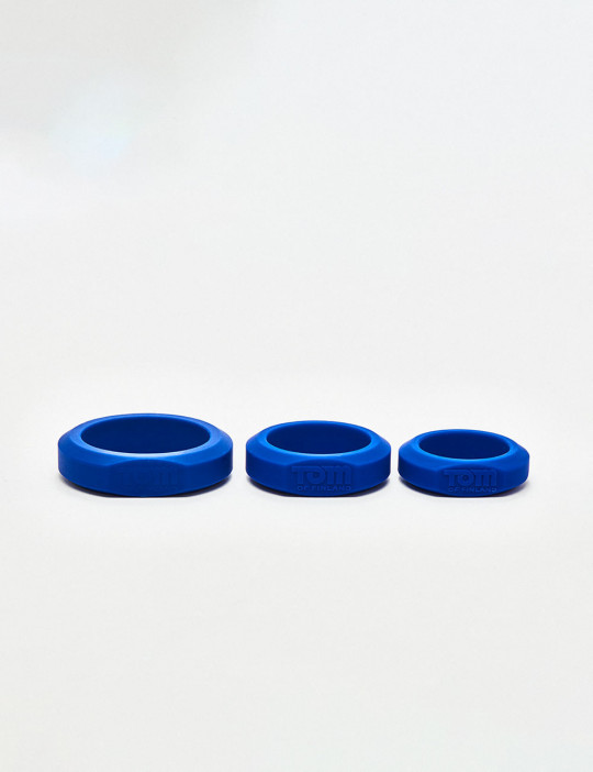 Set of 3 Blue Silicone Cock Ring TOF