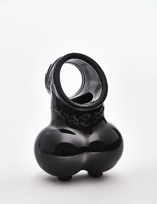 Black TPR Cock Ring Squeeze My Sack