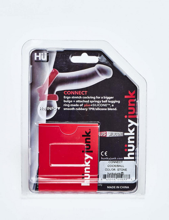 Connect Grey Silicone Cock Ring from Hunkyjunk back packaging