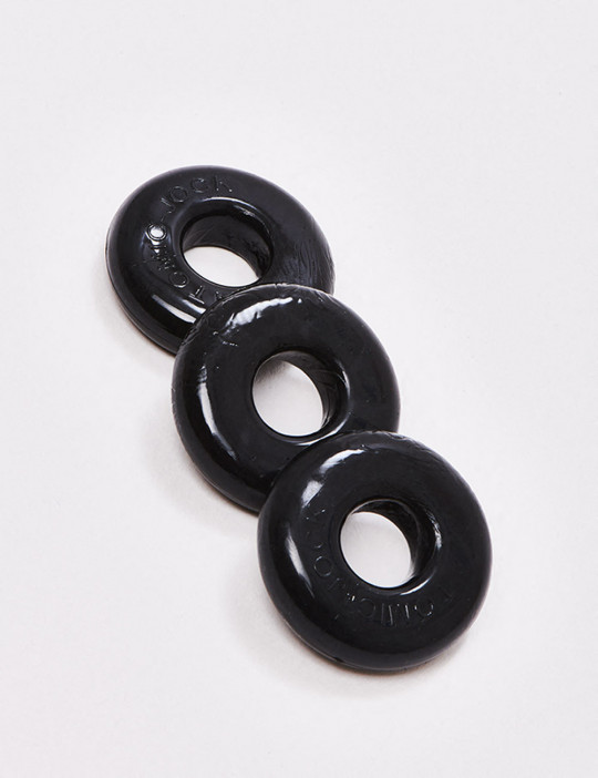 Pack of 3 black Cock Rings Flex TPR from Oxballs
