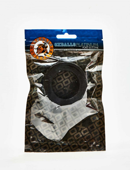 Black Silicone Cock Ring pig Ring from Oxballs packaging