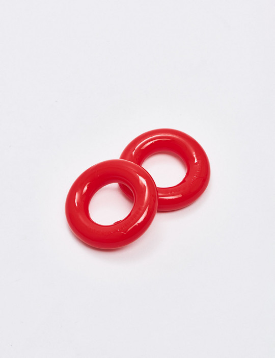 Pack of 2 red silicone cock rings from Zizi XXX
