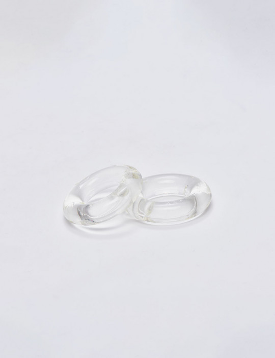 Pack of 2 transparent silicone cock ring