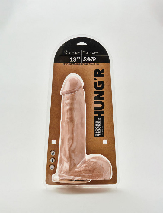 Dildo XL David from Hung'r packaging