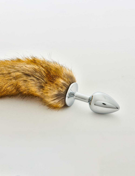 Fox tail metal butt plug 27cm