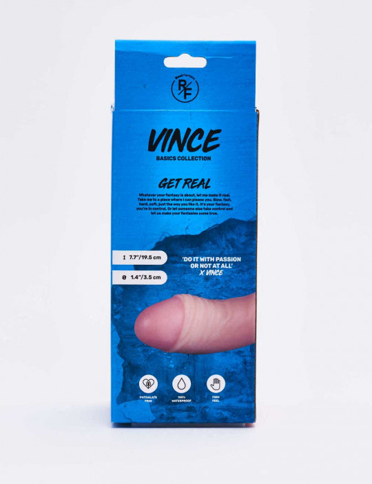 Realistic XL dildo Vince packaging