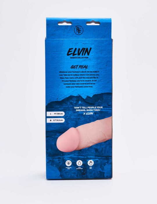 Realistic XL dildo Elvin packaging
