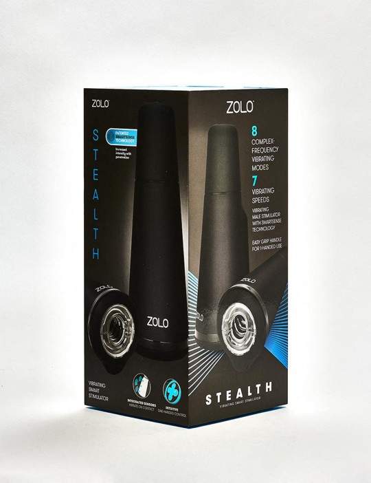 Vibrating Masturbator Stealth from Zolo side packaging