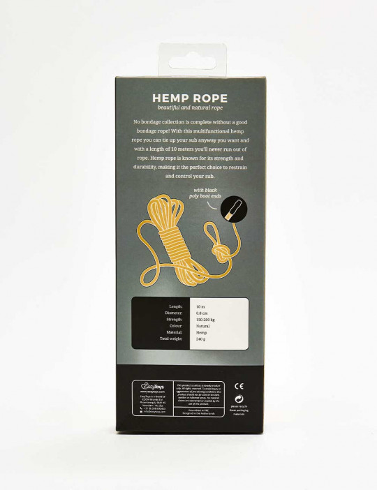 Bondage Rope Natural Hemp 10m packaging