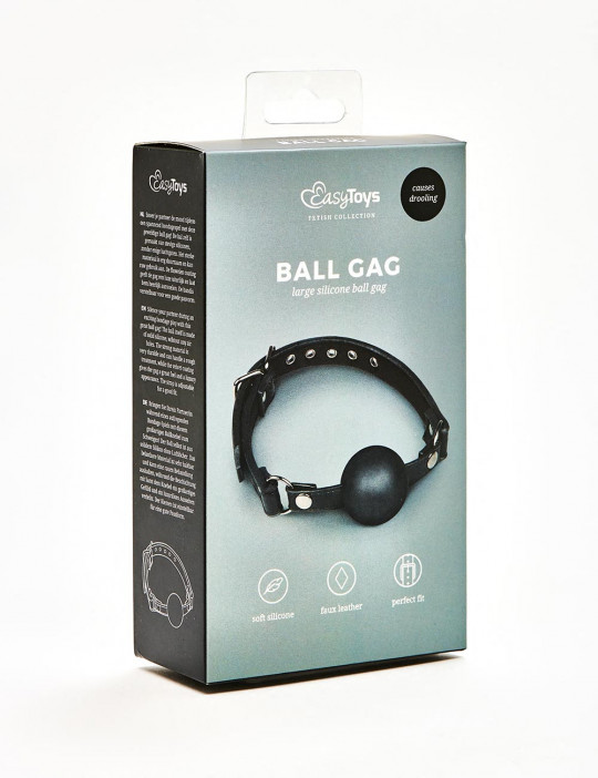 Leather and Metal Ball Gag BDSM from easy toys front packaging