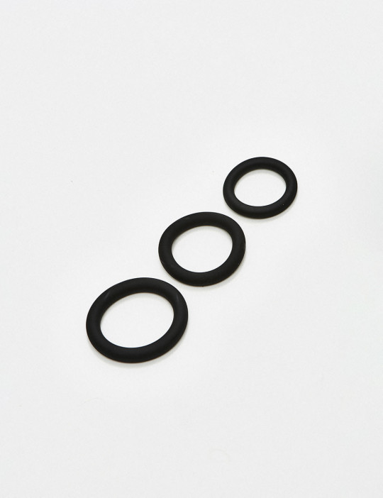 Black Silicone cock ring set from Malesation
