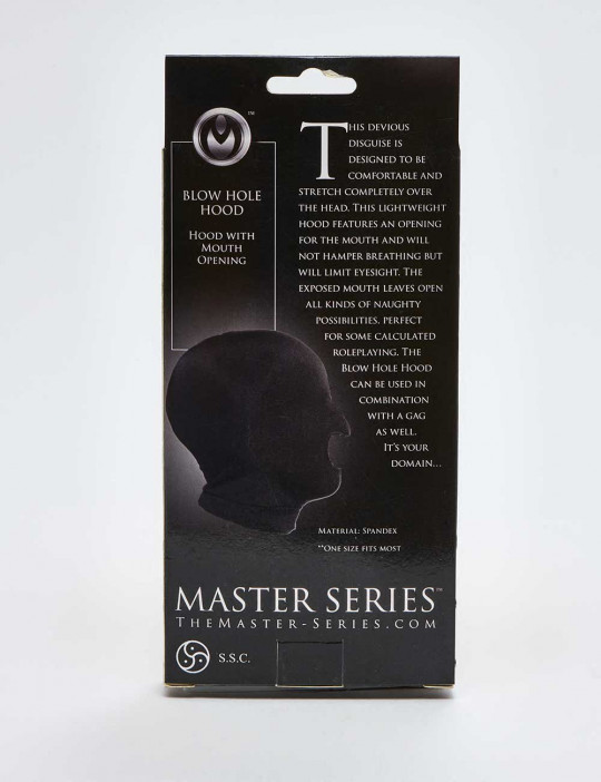 Spandex Black SM Hood from Master Series back packaging