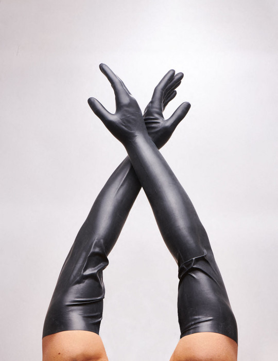 Black BDSM Fisting Gloves detail