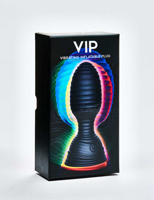 VIP Vibrating Inflatable Butt Plug with remote packaging