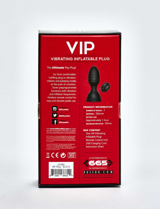 VIP Vibrating Inflatable Butt Plug packaging