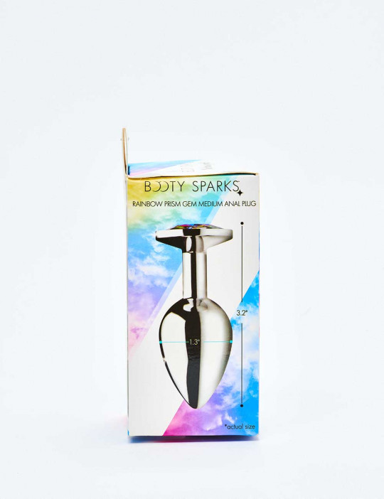 Medium Rainbow Gem Butt Plug from Booty Sparks side packaging