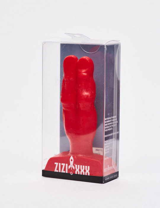 Red anal plug 10cm Two Fingers Zizi XXX packaging