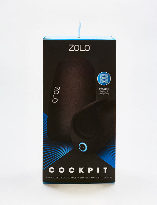 Cockpit Vibrating Masturbator by Zolo side packaging