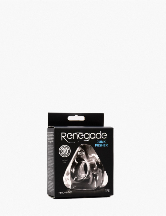 Transparent Junk Pusher Cock Ring by Renegade packaging