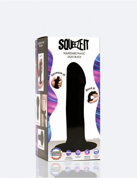 Black Phallic Dildo Squeeze-It