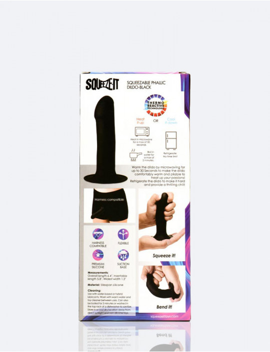 Phallic Dildo Squeeze-It Black